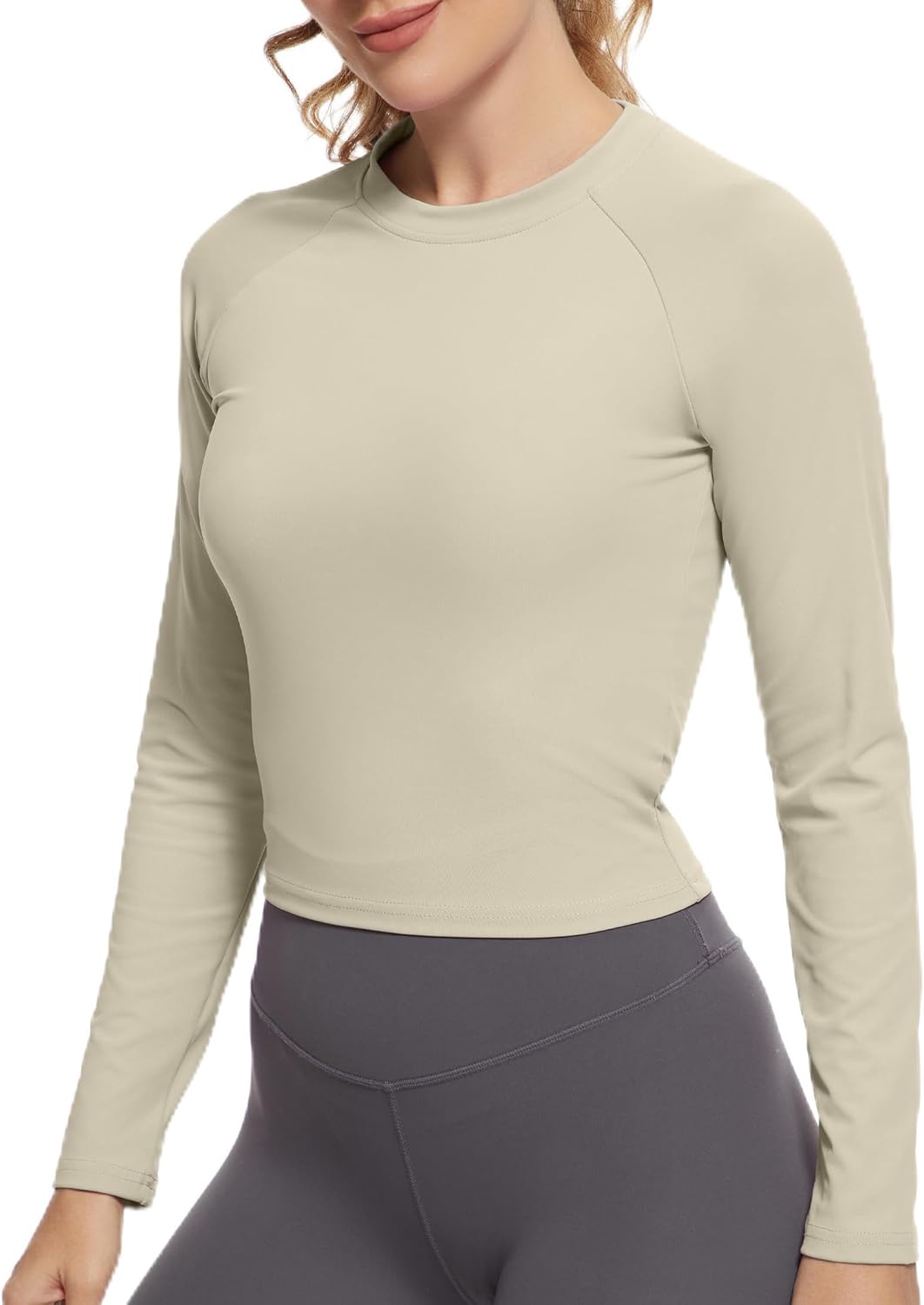 Womens Long Sleeve Crop Workout Tops Yoga Cropped Top Gym Shirts Athletic Clothes Slim Fit Womens Long Sleeve Crop Workout Tops Yoga Cropped Top Gym Shirts Athletic Clothes Slim Fit