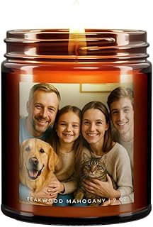 Custom Photo Candle, Personalized Gift, All-Natural Soy Wax & Premium Oi...
