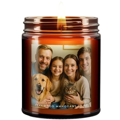 Custom Photo Candle, Personalized Gift, All-Natural Soy Wax & Premium