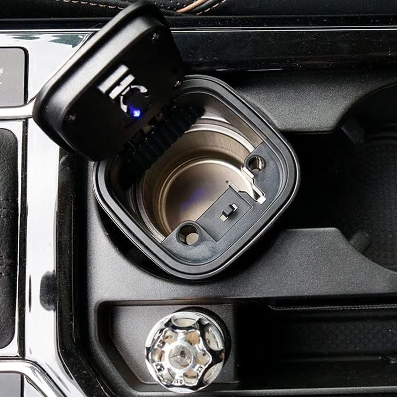 HUHAORAN2021 Ashtray Portable LED Light Car Ashtray Safe Smokeless Cigarette Holder Auto Interior Accessories Ash Tray (Type : Blue)