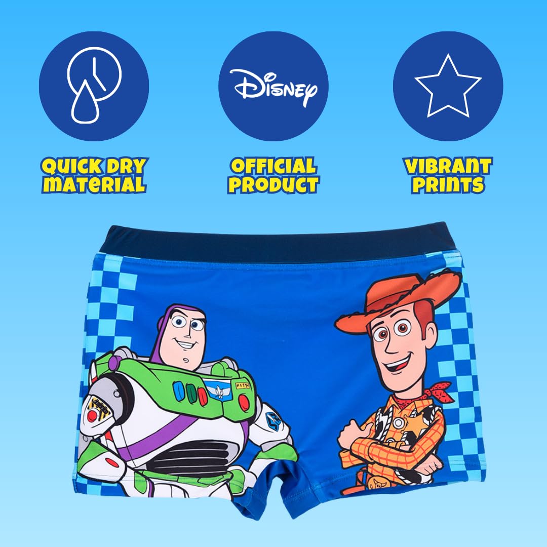 Disney Pixar Toy Story Shorts de Bain Garçon, Woody Buzz Lightyear Maillot de Bain Boxer pour Enfant, Tailles 3 à 8 Ans
