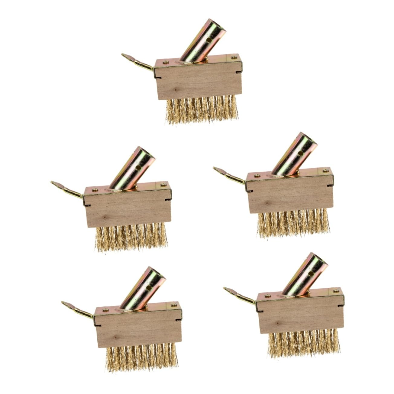 Toyvian 5 Piezas cepillo de deshierbe Eliminación quitando césped desarraigo cepillo de hierba gardening herramienta de grietas cepillo para juntas de pavimento acero Khaki