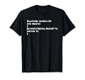 Hello World C Programming T-Shirt - Black, Small, Unisex-Adults