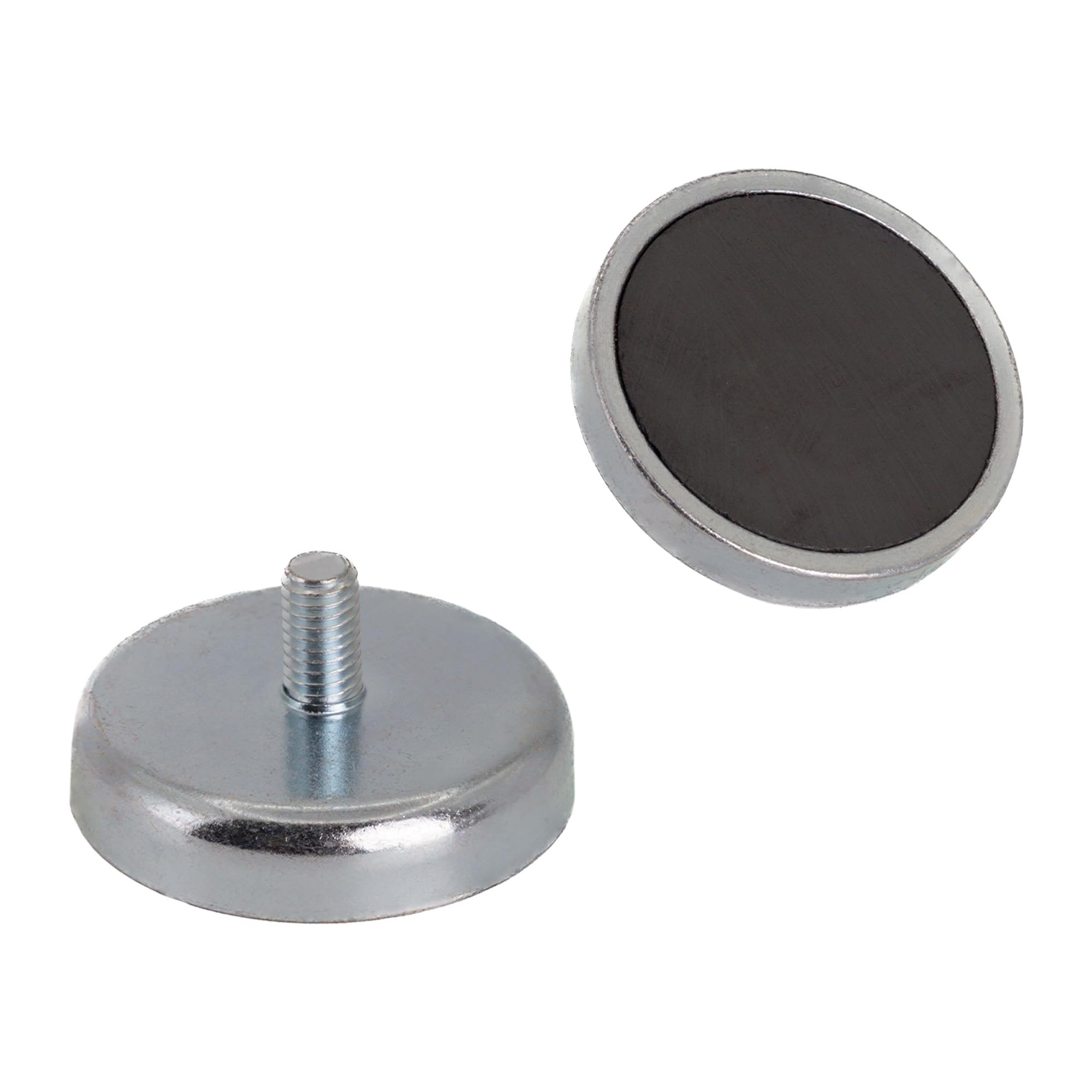 Ferrite Pot Magnet with M5 External Thread for Arts, Crafts, Model Making, DIY and Hobbies - 32mm dia x 7mm thick - 6kg Pull