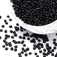 LOT DE 1000 PERLES DE ROCAILLE NOIR Diametre 2 mm 12/0 - CREATION