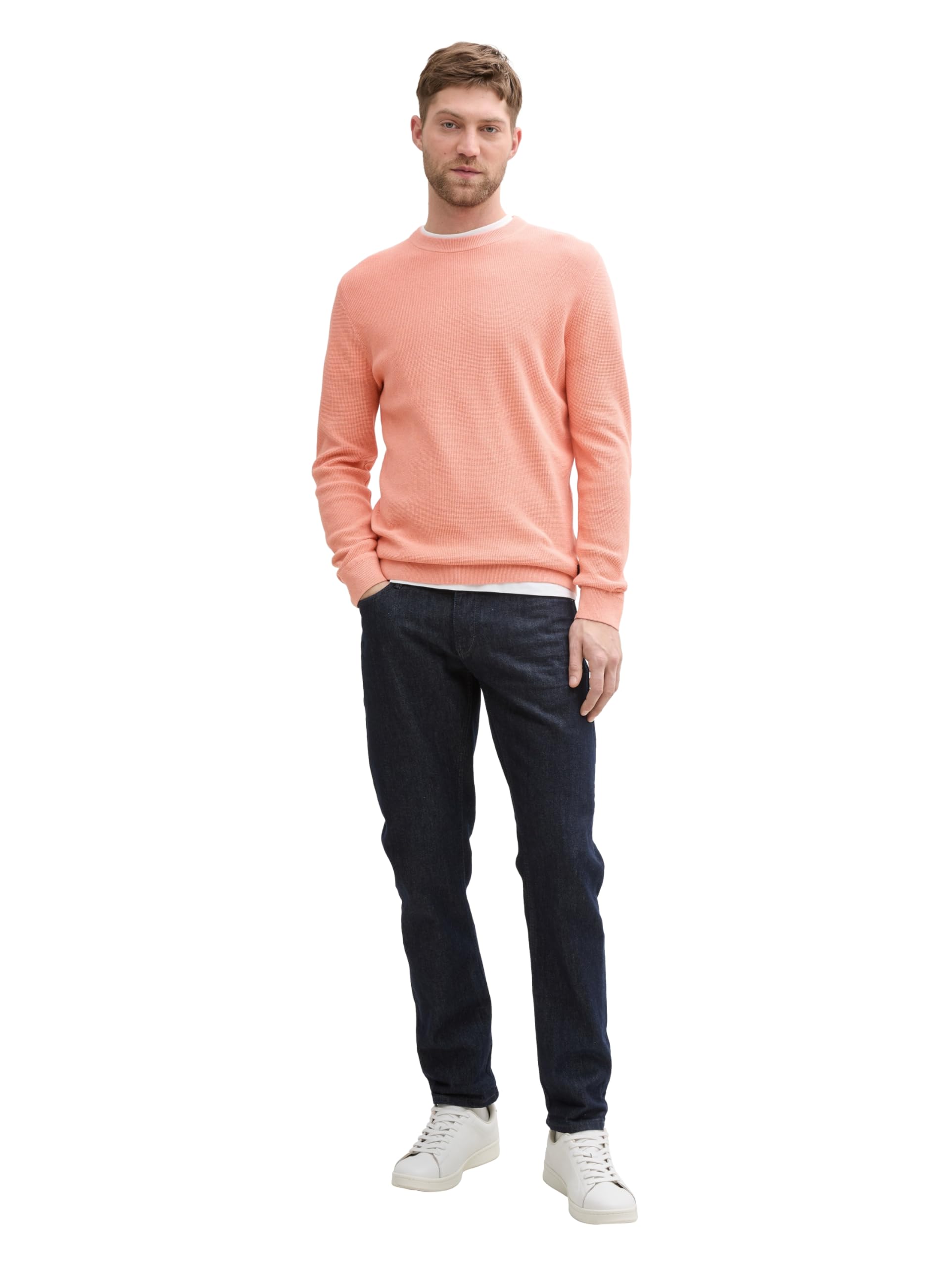 Tom Tailor Herren Basic Strickpullover aus Baumwolle