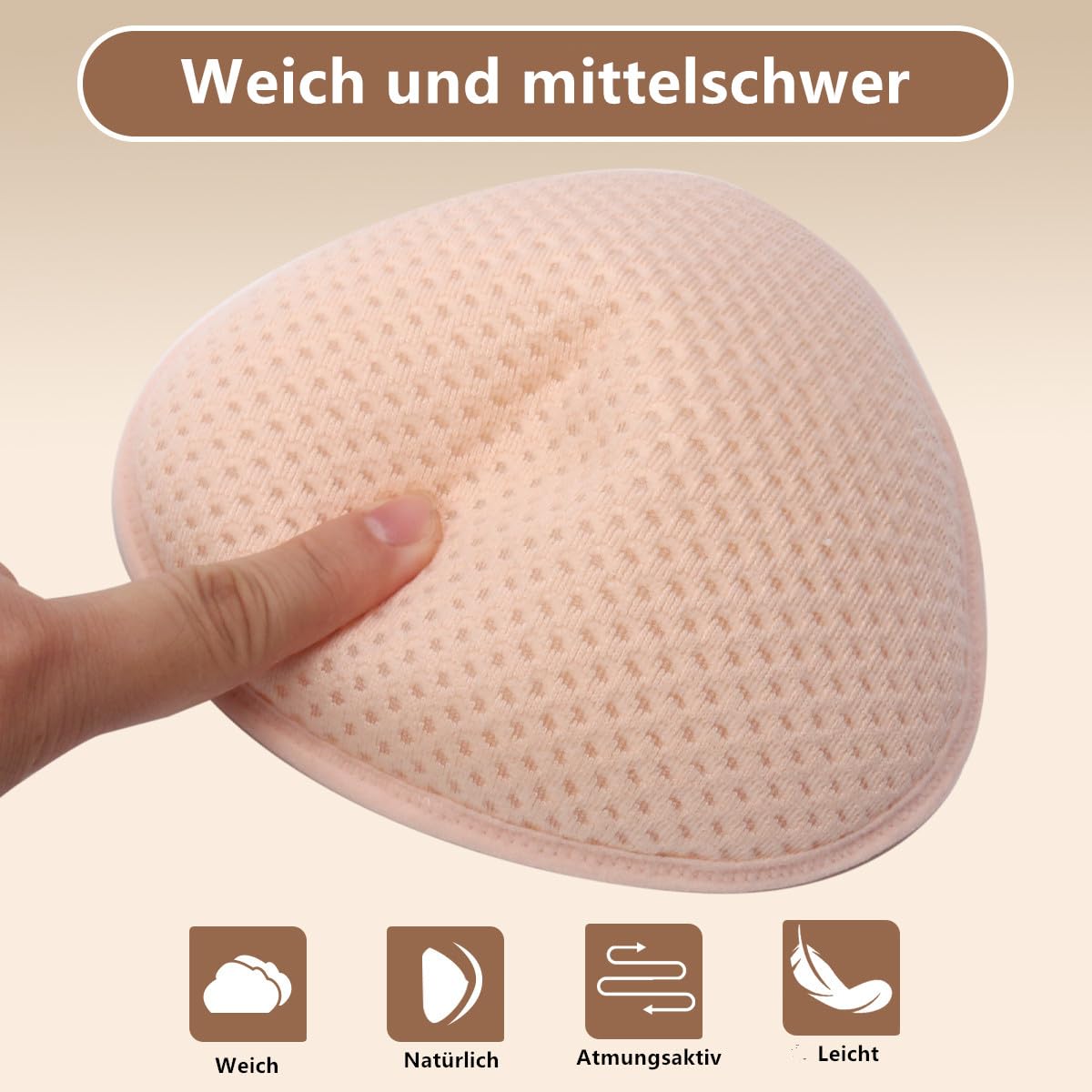 Prótesis de mastectomía de silicona, transpirable, apto para natación (4XL-180G)