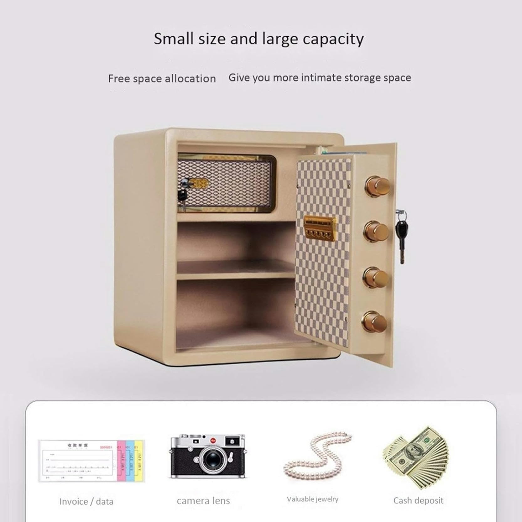 Coffre-fort pour empreintes digitales - En acier ignifuge et étanche - Pour la maison, le bureau, l'hôtel et le restaurant - Serrure antivol électronique pour une protection maximale