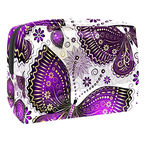 Trousse de toilette de voyage papillon violet anti-gaspillage de place