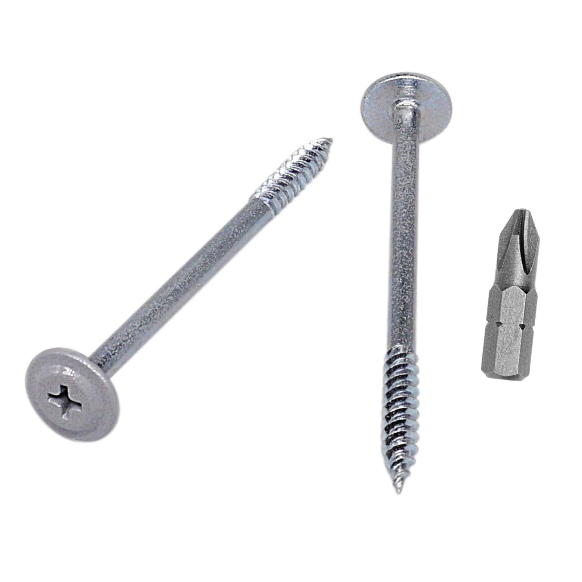 SKIR'CO (40 pcs) Painted 4.2 x 65 mm Self Tapping Wood Screws, Metal Screw, PH Modified Truss Head (White Aluminium RAL 9006)