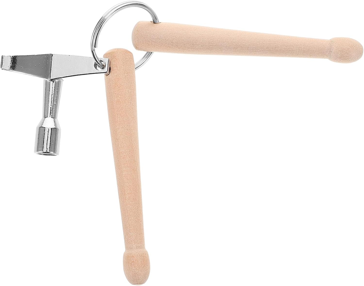 Beaupretty Mini Drumstick Keychain Wooden Percussion Key Ring Easy Attachment and Compact Design for Purse or Bag Decor, Keeps Keys Organized for Drummers and Music Lovers