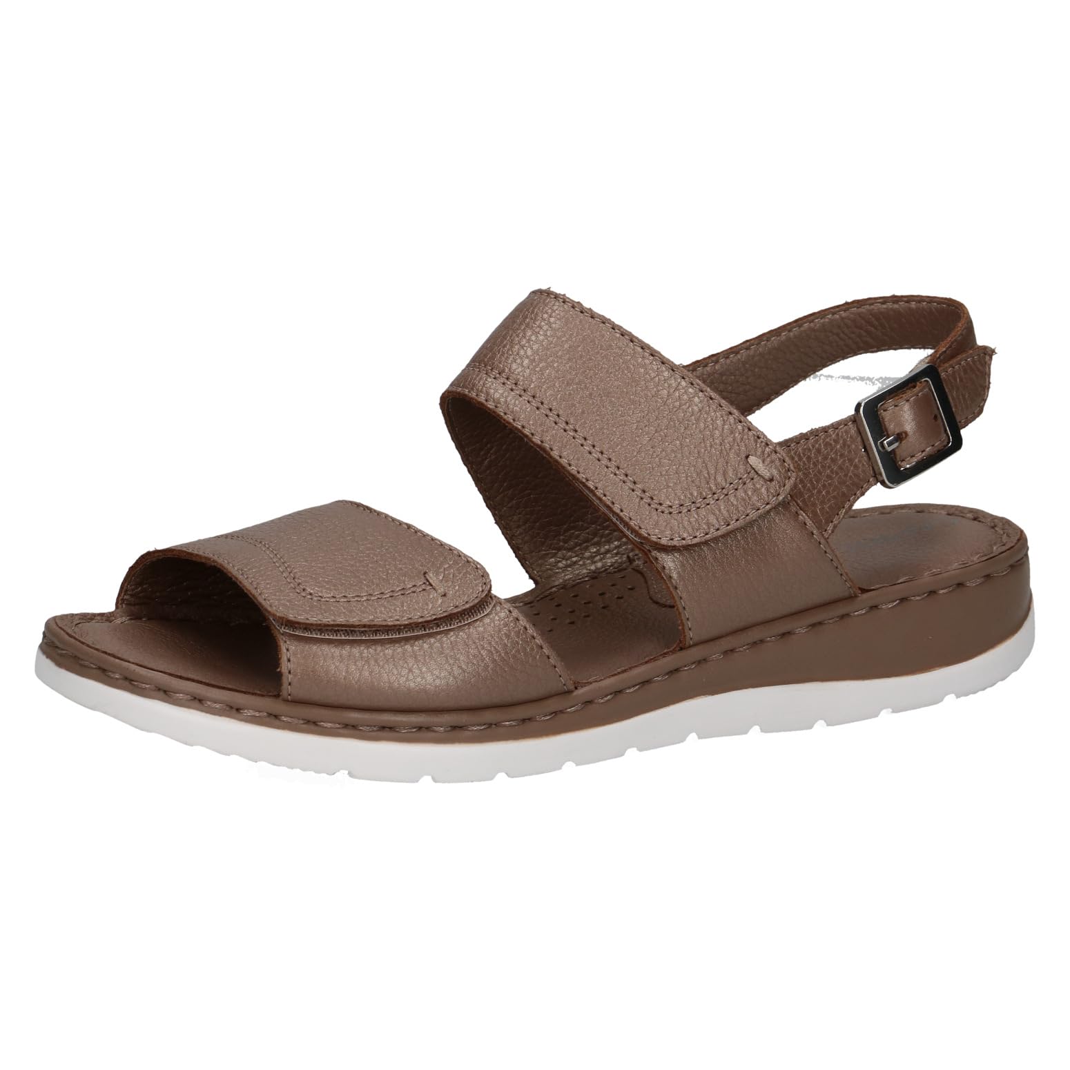 Caprice women's wedge sandal in leather, Brown (TAUPE PERLATO), 6.5 UK