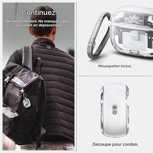 Spigen Ultra Hybrid MagFit Case Compatible with AirPods Pro 2nd Generation (2023/2022) - ZeroOne Weiß - 6