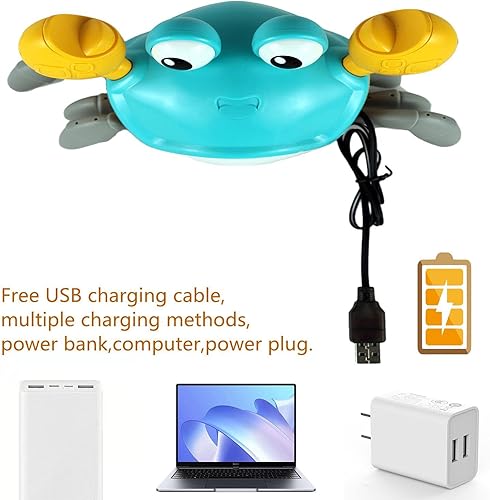 Miniatura 4 de FEELGUY Juguete de cangrejo para gatear, juguete sensorial para bebés con música y luces 3, 4, 5, 6, 7, 8, 9, 10, 11, 12, bebés, niños y niñas de
