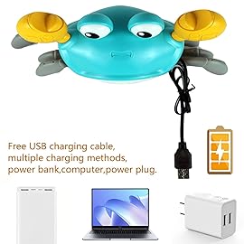 FEELGUY Crawling Crab Baby Toy Fantastic Creatures Toys Infant Sensory Tummy time Toys 3 4 5 6 7 8 9 10 11 12 Babies boy Girl Learning Crawl 3-6 6-12 Walking Toddler Gifts for 36 Months Old (Yellow)