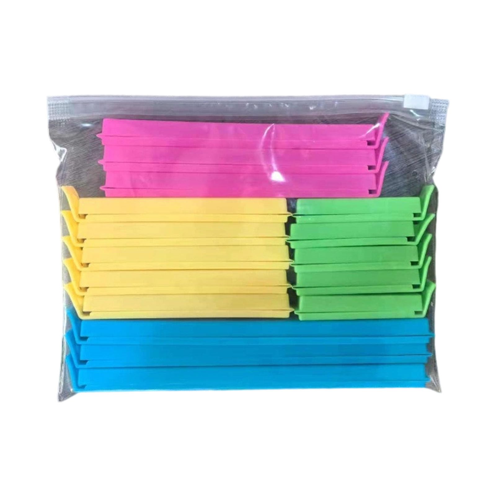 Kalttoy Sturdy Thickened PP Snacks Bag Clip 12/16 Pack Leak Proof Food Storage Sealing Clip for Chip Cereal Candy Kitchens Pantries Organization Effective Sealing