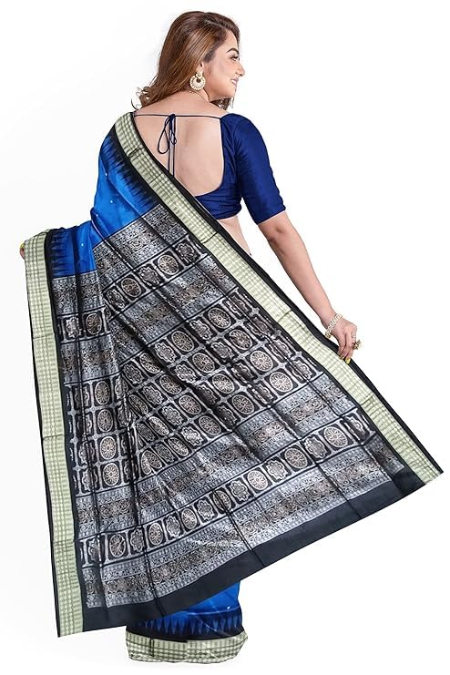 Image of Handmade Pure Bomkai Silk Saree Khandua Natural Silk Ikkat Saree For Women /Ethnic Wear /Traditonal Saree /Handloom Saree With Regular Fit Blouse Piece