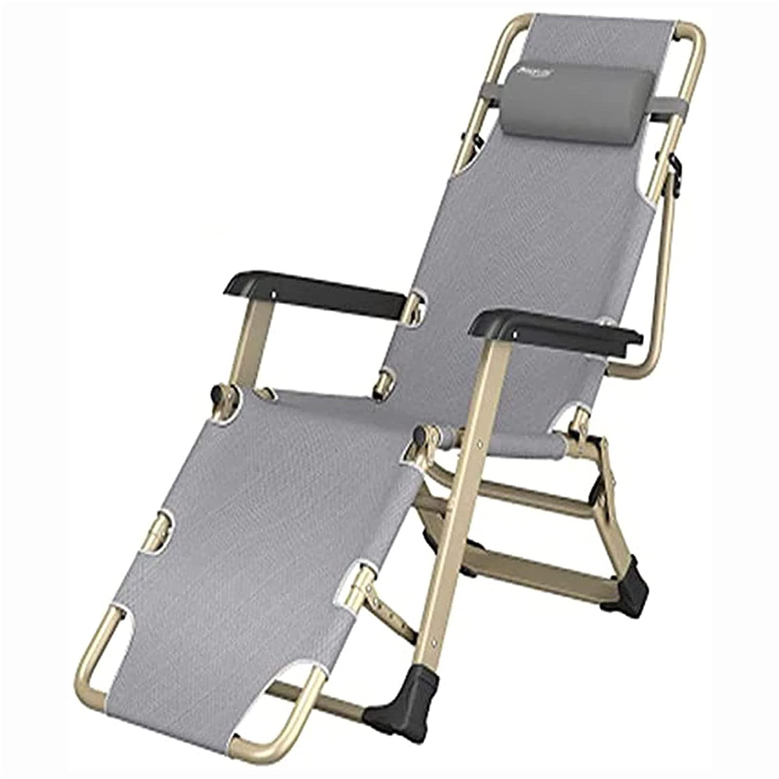 Chaise longue zero gravity pliante de jardin en aluminium gris charge 300kg