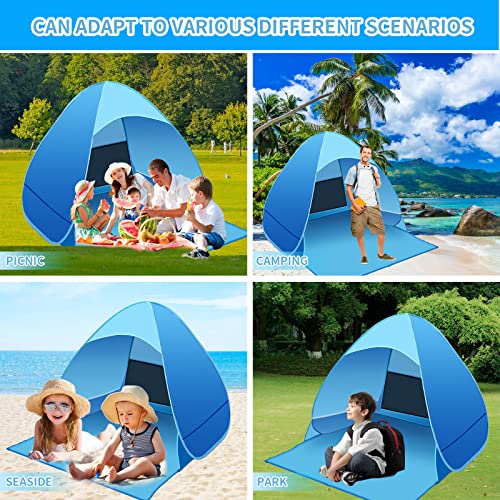 ZOUFRIDN Pop Up Beach Tent 1-3 Persons, Portable Sun Shelter Tent, UV Protection Sun Shade Tent, Lightweight Portable Beach Shelter for Family Beach, Camping, Garden, Hiking Tent - Image 7
