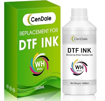 CenDale Premium DTF White Ink - 1000ML No Sediment White DTF Ink for Epson ET-8550, L1800, XP15000, L800, R2400, R350, P400, P800 DTF Printers, High Opacity, Clog-Resistant Formula, Smooth Ink Flow