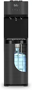 Brio Self Cleaning Bottom Loading Water Cooler Water Dispenser – Black Stainless Steel - 3 Temperature Settings - Hot, Room & Cold Water