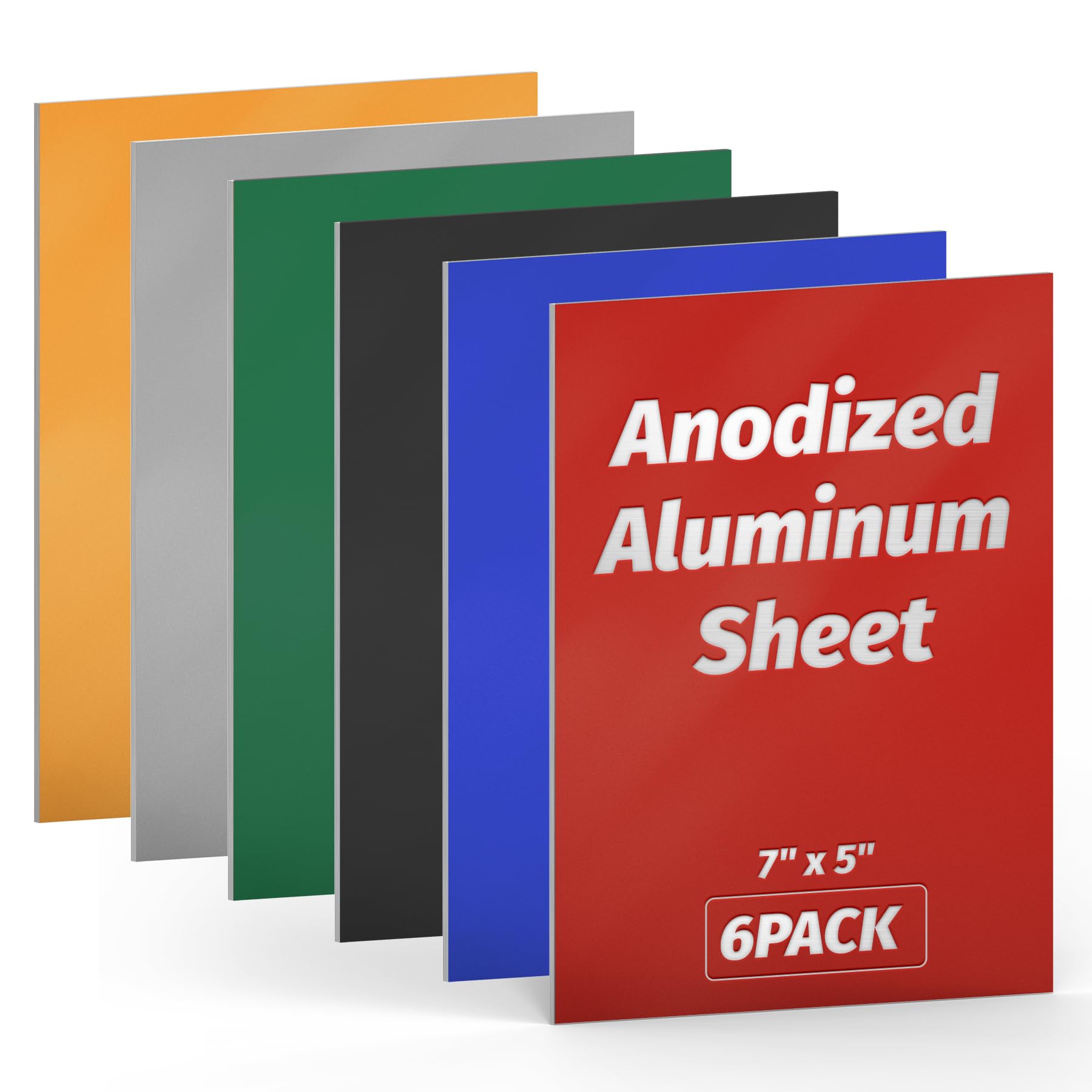 Daisypower 6 Pack 5 x 7 Inch Anodized Aluminum Blanks,Rectangle Aluminum Plate, Metal Engraving Sheets for Laser Engraving, Decorative Crafting, Home