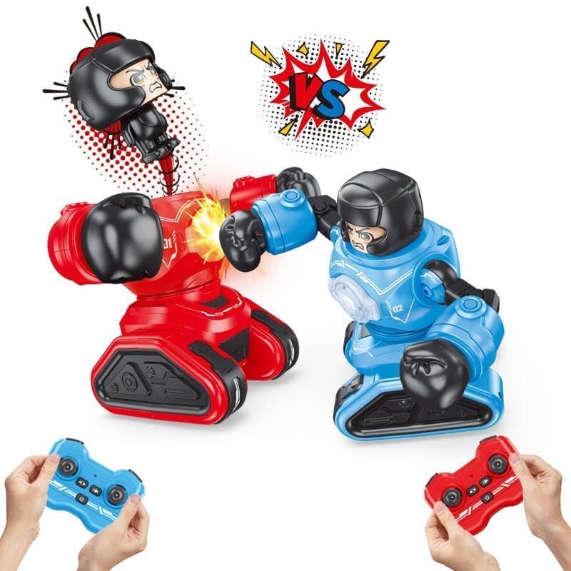 Remote Control Robot Boxing Battle Set for Kids, 2 Rechargeable Fighting Robots with Dual Controllers, Punching Action, LED Lights, 360° Rotation & Red Blue Combat Game Toy for Boys Girls Age 6+-image-30