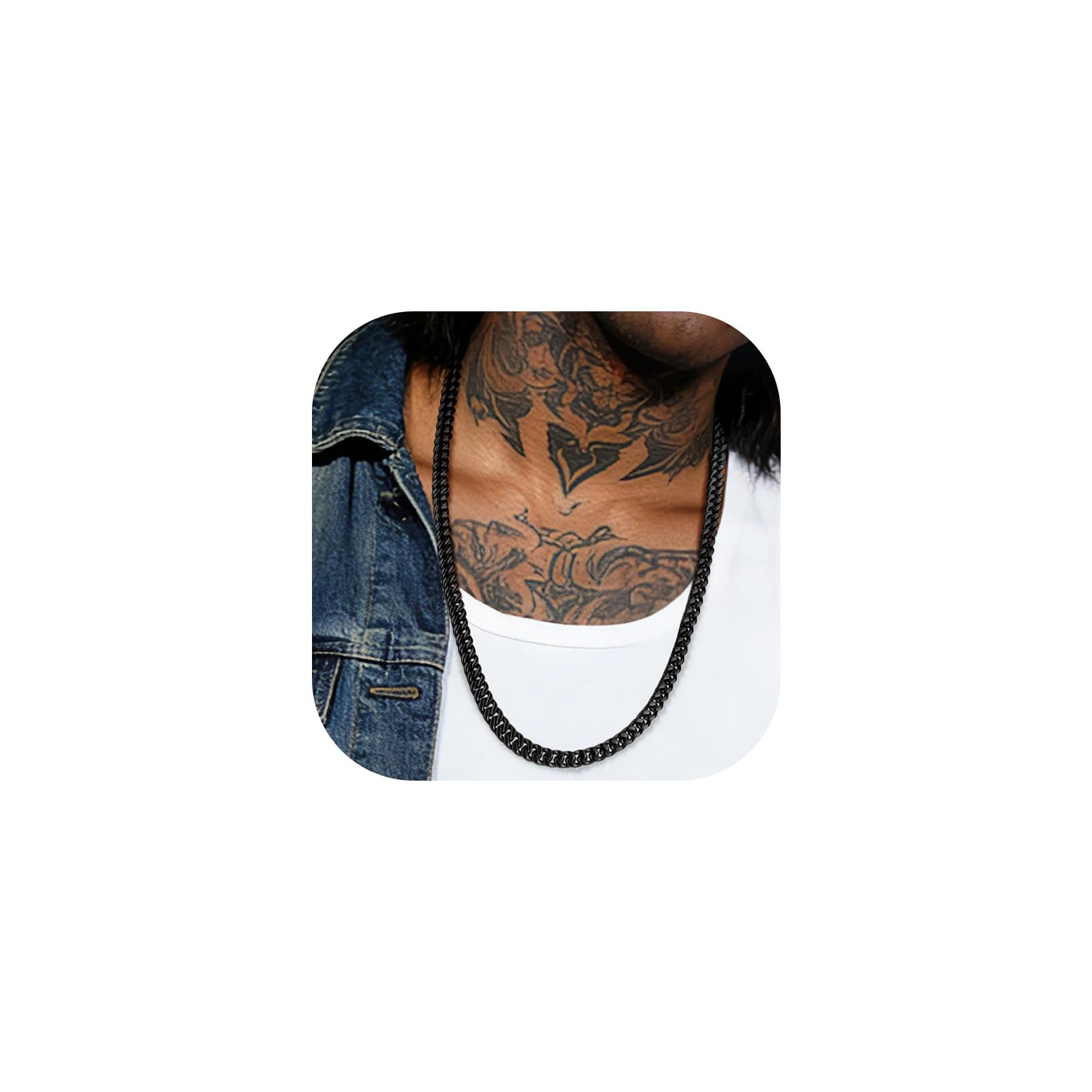 Stainless Steel Link Chain Necklace for Men Women 5/7/9/12mm Wide Chunky Cuban Curb Chains Hip Hop Jewelry(with Gift Box)