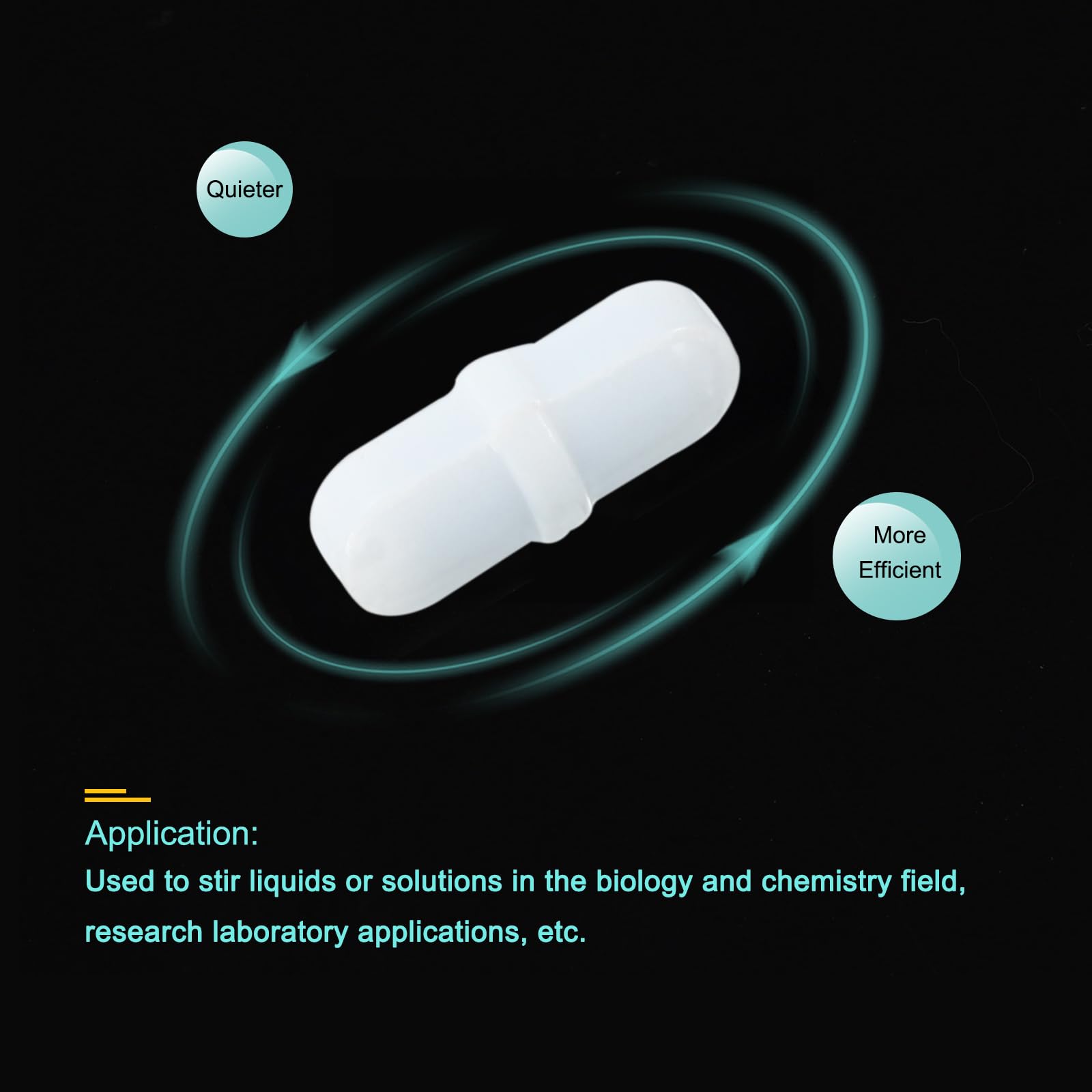 QUARKZMAN Magnetyczny pręt mieszający do mieszadła magnetycznego, kształt cylindryczny, powłoka PTFE, biały magnes, 15 mm / 0,59 cala, do laboratorium, 10 sztuk