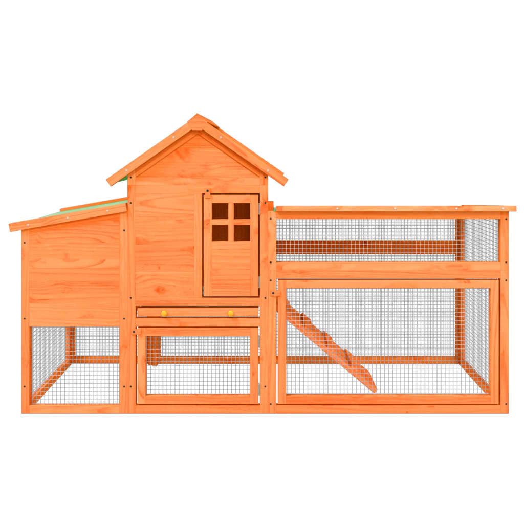 Homgoday Gallinero marrón 186,5 x 58,5 x 113 cm, madera maciza de pino, gallinero y corral, gallinero, jaula de aves de corral para gallinas, patos, conejos, perros, jaula de aves de corral, animales