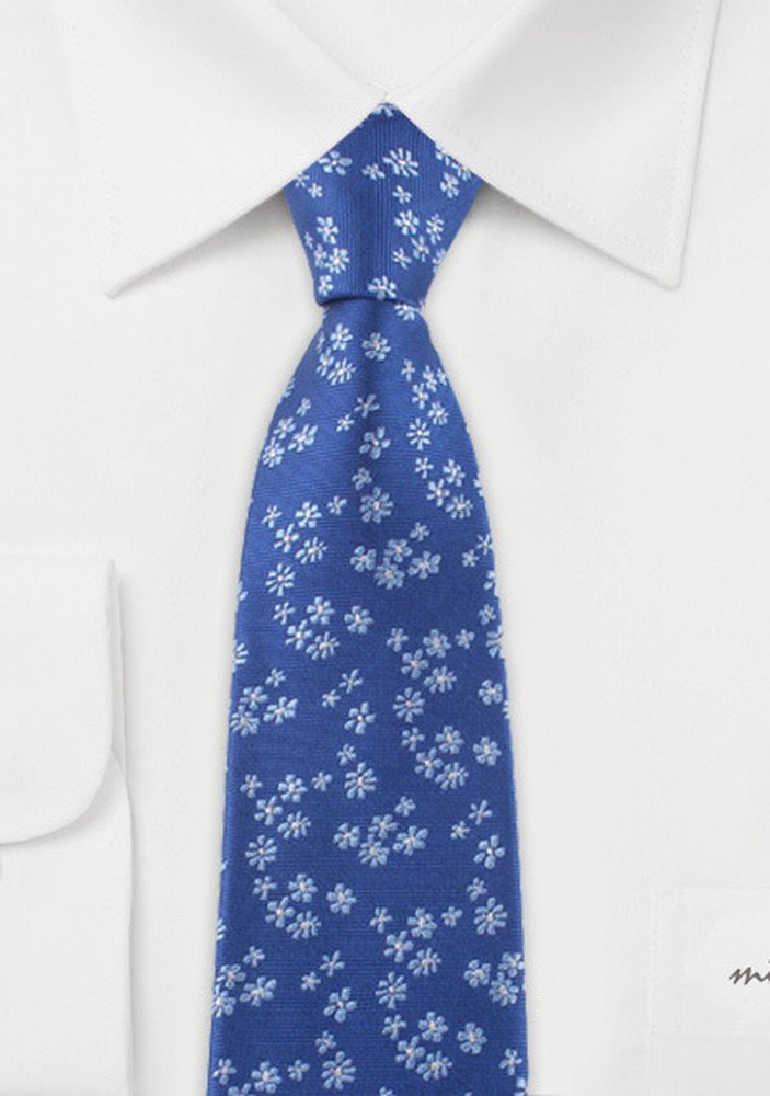 Männliche Business-Anzüge Blumen Krawatte Blau Floral Seide Seide Gefärbte Seide Krawatte,Blau,8 * 145 * 4 CM