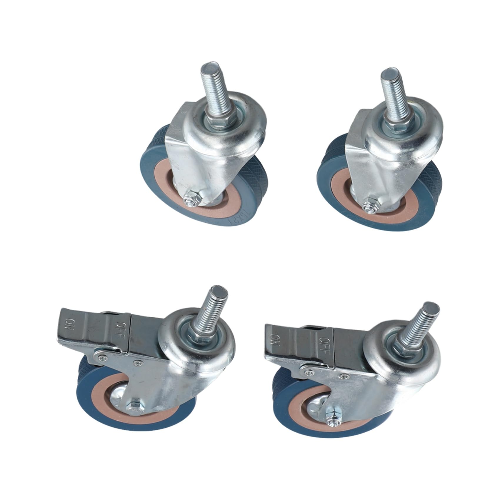 Ziiyoilh Heavy Duty 75mm Swivel Castor with Brake Trolley Casters Wheels for Furniture Set of 4