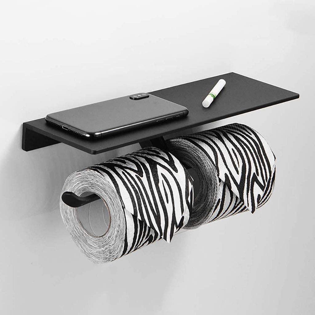 Soporte para papel higiénico Portarrollos de papel de acero inoxidable, portarrollos de papel higiénico, portarrollos de papel con soporte para teléfono, portarrollos de papel higiénico para baño