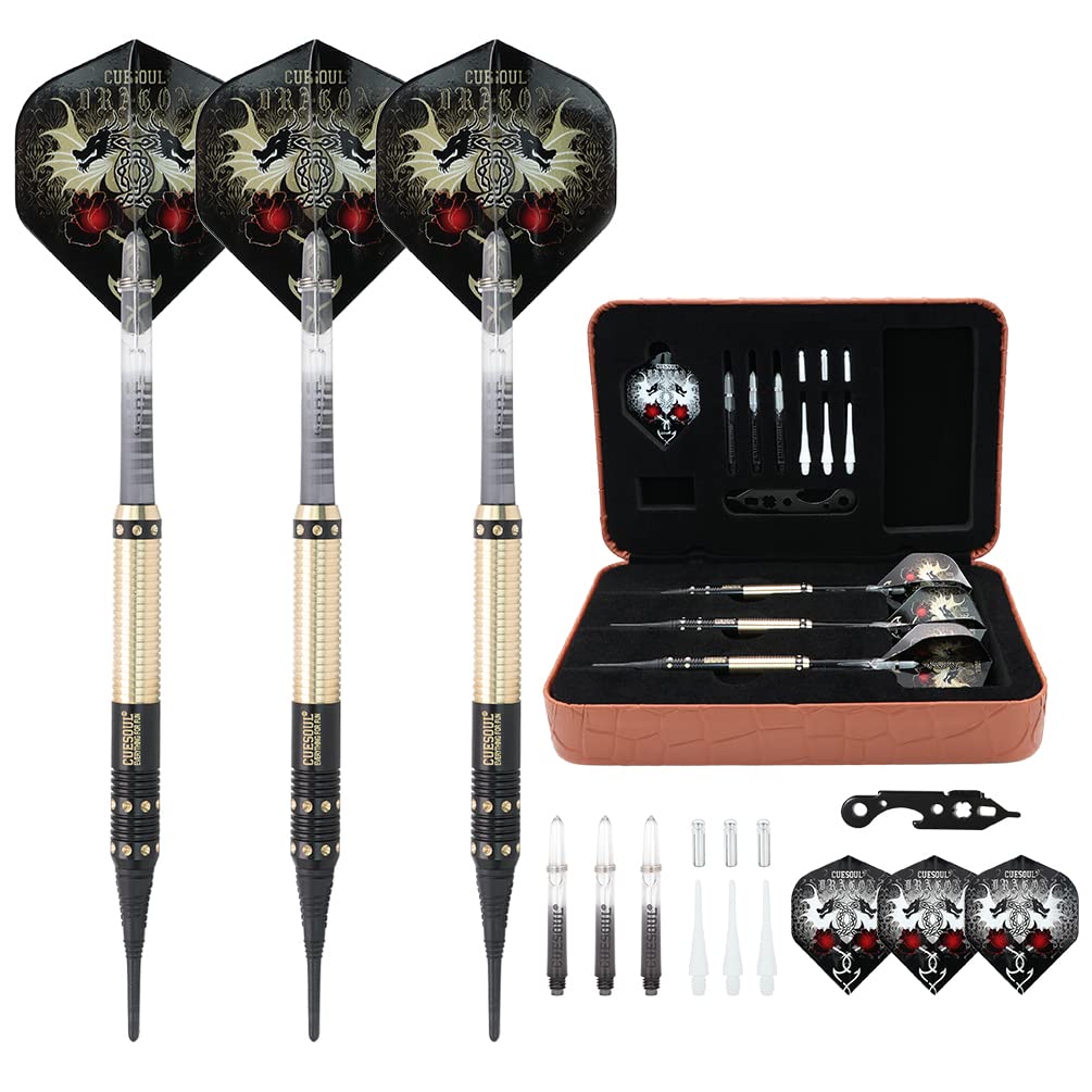 CUESOUL 16 Grams Deluxe Soft Tip Darts Set with Luxury Case（Dragon Series） — view 9