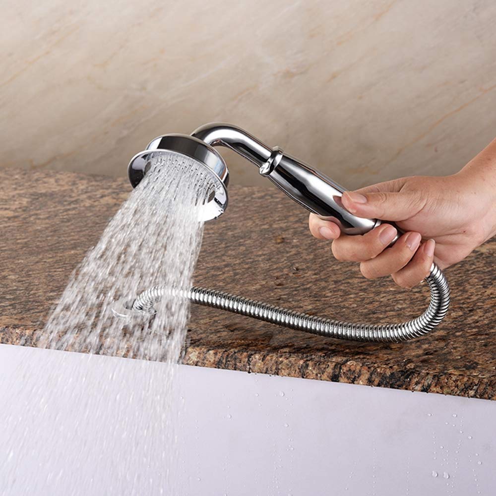 AUU Moon Wasserfall-Badewannenarmatur Aus Messing – Mit Handbrause, 3 Modi, 5-Loch-Montage