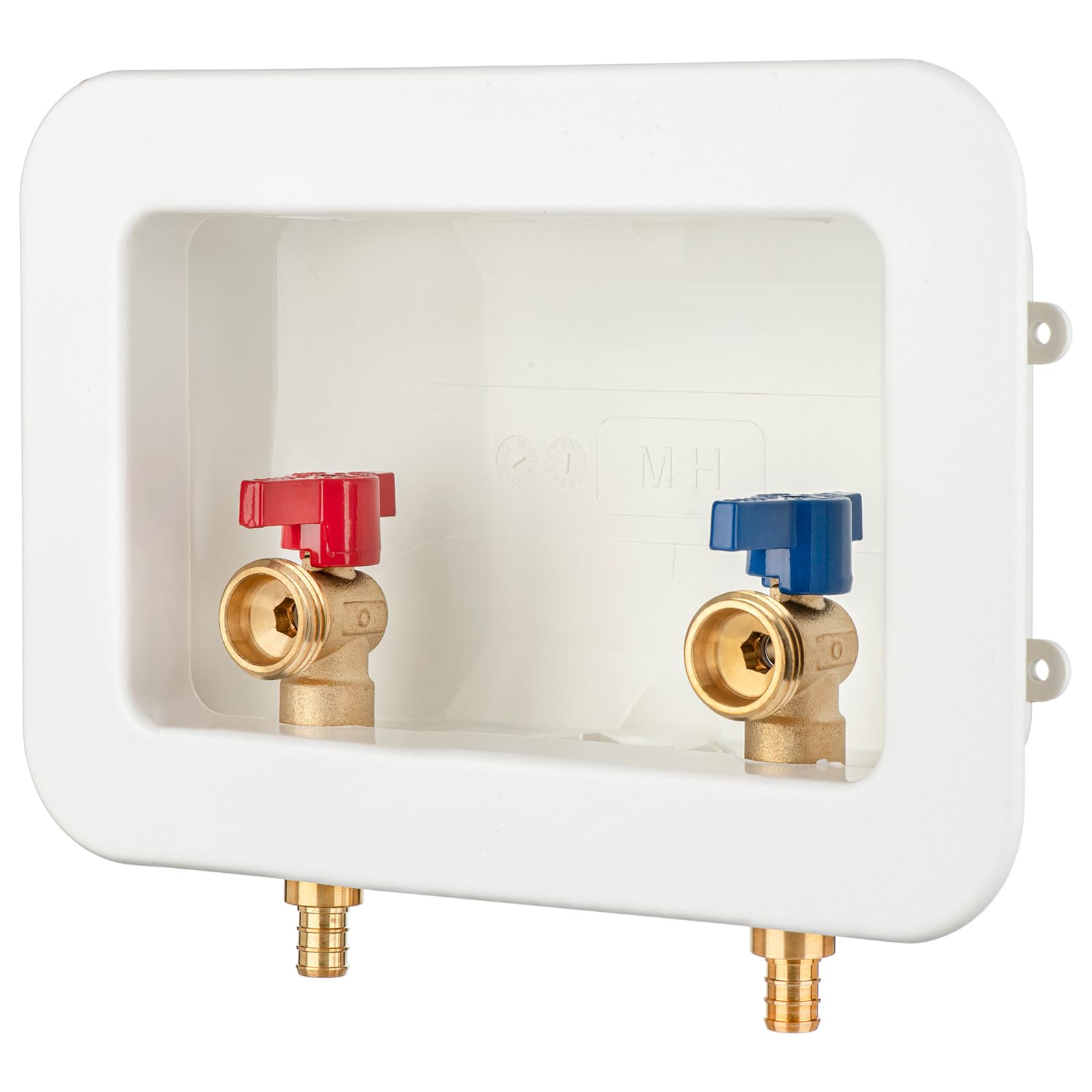 Photo 1 of (1 Pack) Lidertik Washing Machine Outlet Box PEX-B with Center Drain, Inlet 1/2 inch PEX-B Crimp Barb F1807 x Outlet 3/4 inch NH Thread LI-XYJH-520-LK