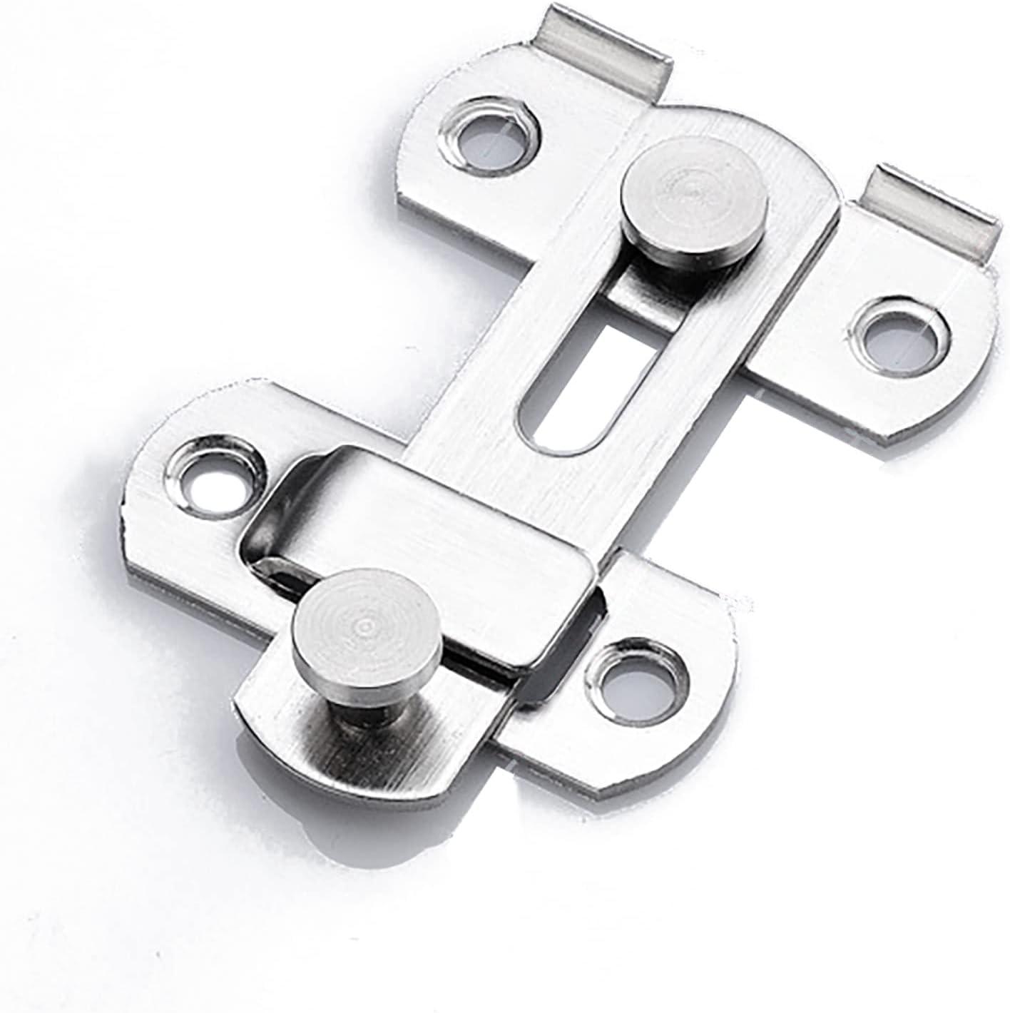 Door Latch， 180° Slide Bolt Door Latch Vintage Lock Cabinets Hardware Included Multicolor Multi Sizes(Sliver,Short)