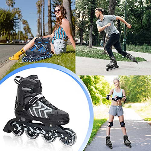 Image of Nattork Adjustable Inline Skates for Adults and Teens, Outdoor & Indoor Blades Roller Skates for Boys, Beginners