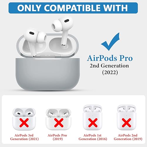 Miniatura 2 de Funda protectora de silicona suave para Airpods Pro 2, funda protectora de silicona suave para Airpods Pro de 2 generación, a prueba de golpes, con