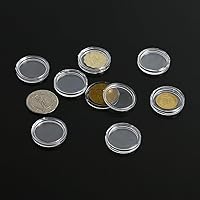 Vista 4 de 200 unidades de 0.827 in de monedas, estuche transparente redondo protector de monedas para la colección de soportes de monedas