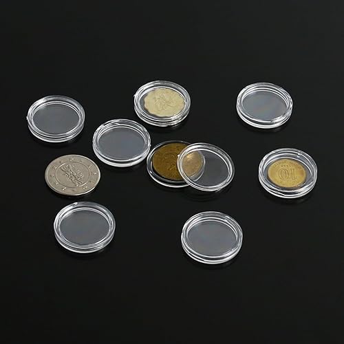 Miniatura 4 de Namzi 200 unidades de 0.827 in de monedas, estuche transparente redondo protector de monedas para la colección de soportes de monedas