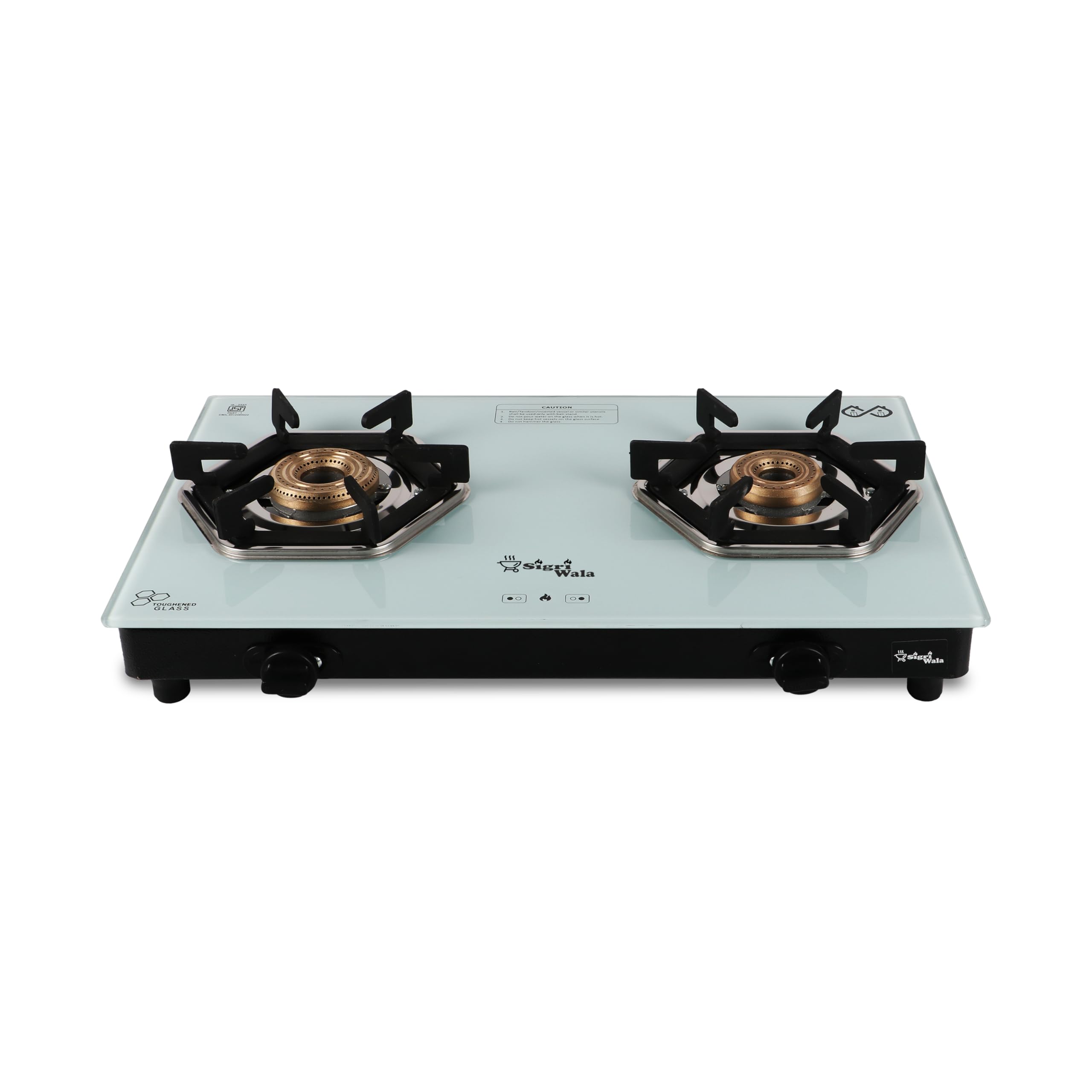 Sigri-Wala Titan Series HexFire White Manual Gas Stove (2 Burner) | Toughened Glass Top | Spill-Proof Design | Heavy Duty Pan Support | ISI Certified-image-45