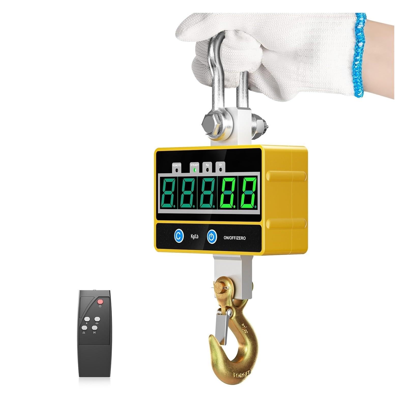 Báscula de grúa digital industrial 2000 kg/4000 lb alta precisión recargable con control remoto, Versátil