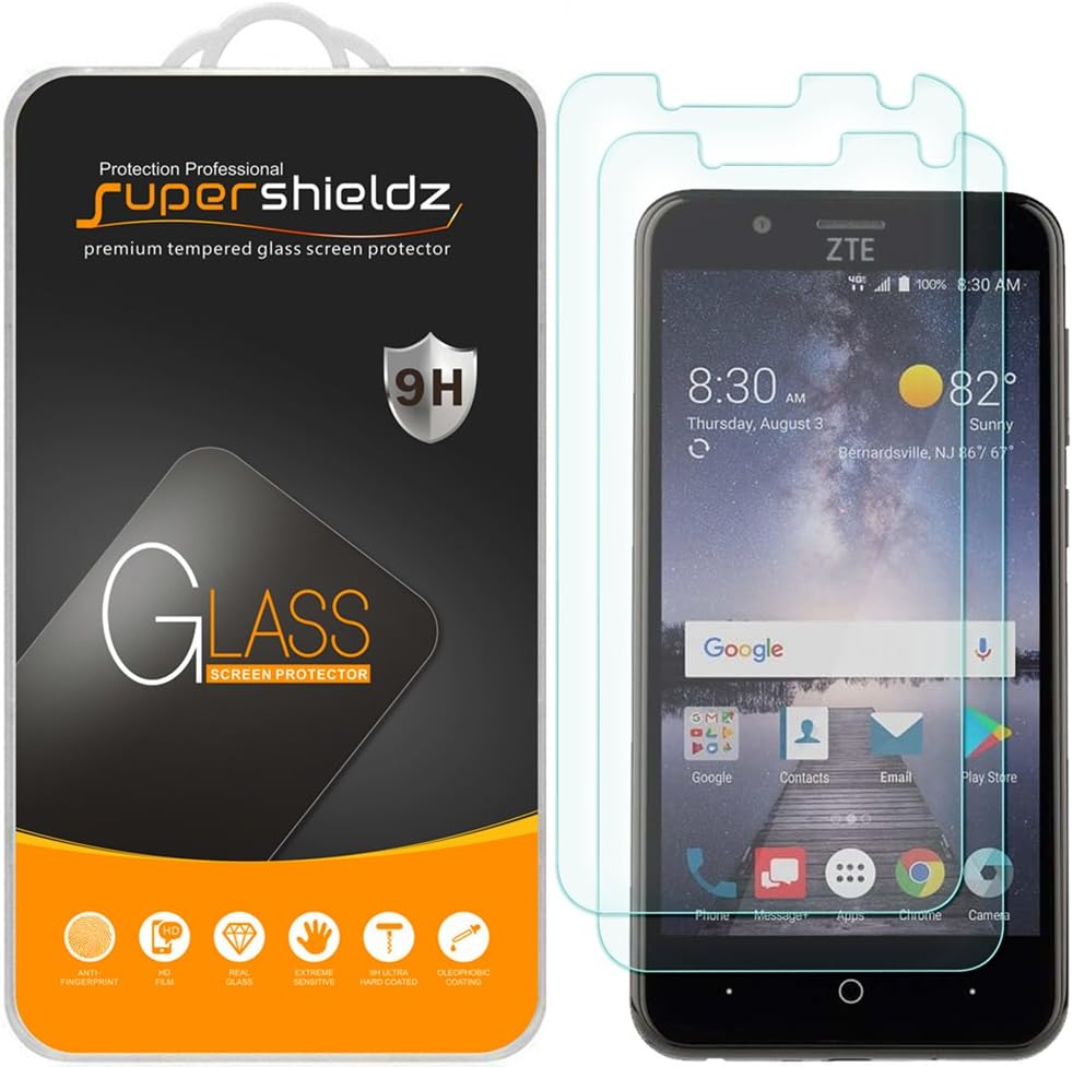Supershieldz (2 Pack) Designed for ZTE Blade Vantage Tempered Glass Screen Protector, Anti Scratch, Bubble Free