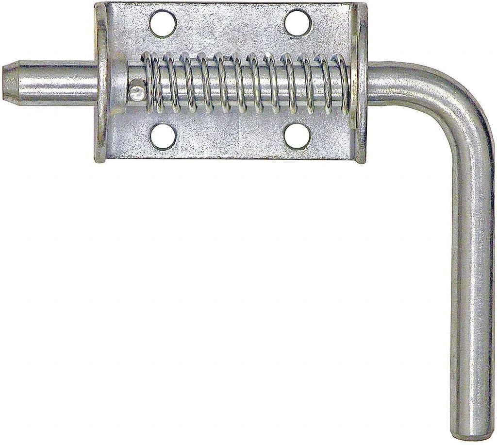 Buyers Products B2595 Spring Latch Assembly, 1/2" Spring Loaded Latch Pin Without Keeper, Zinc Plated Latch for Gate Latch, Utility Latch, Trailer Latch, Cage Latch