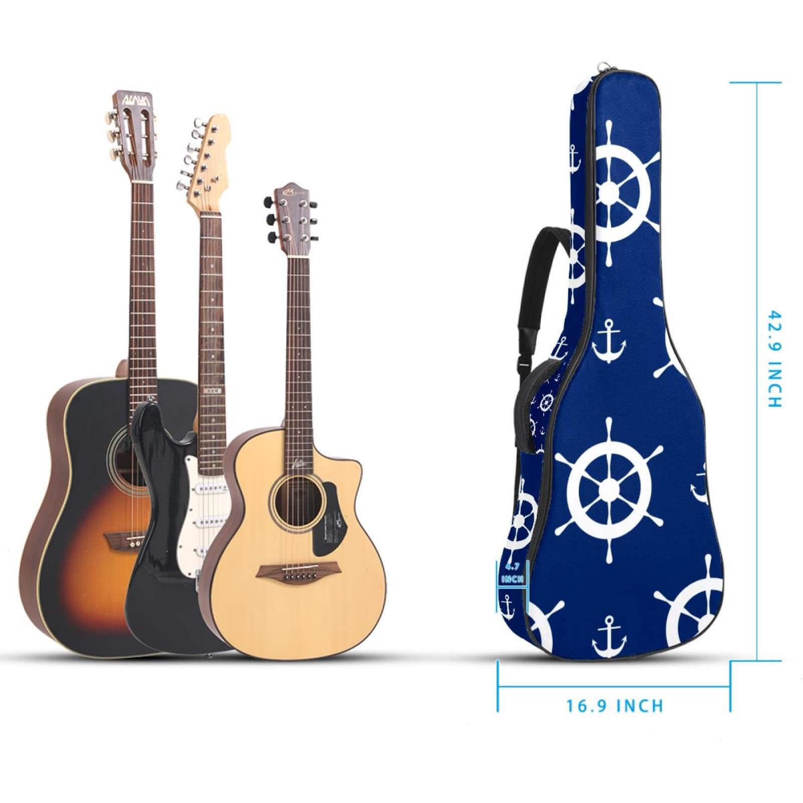 Torba na gitarę akustyczną wodoodporny plecak na gitarę grubo miękka wyściełana kotwica klasyczna obudowa na gitarę, wielobarwny, 42.9x16.9x4.7 in, Organizer do torby
