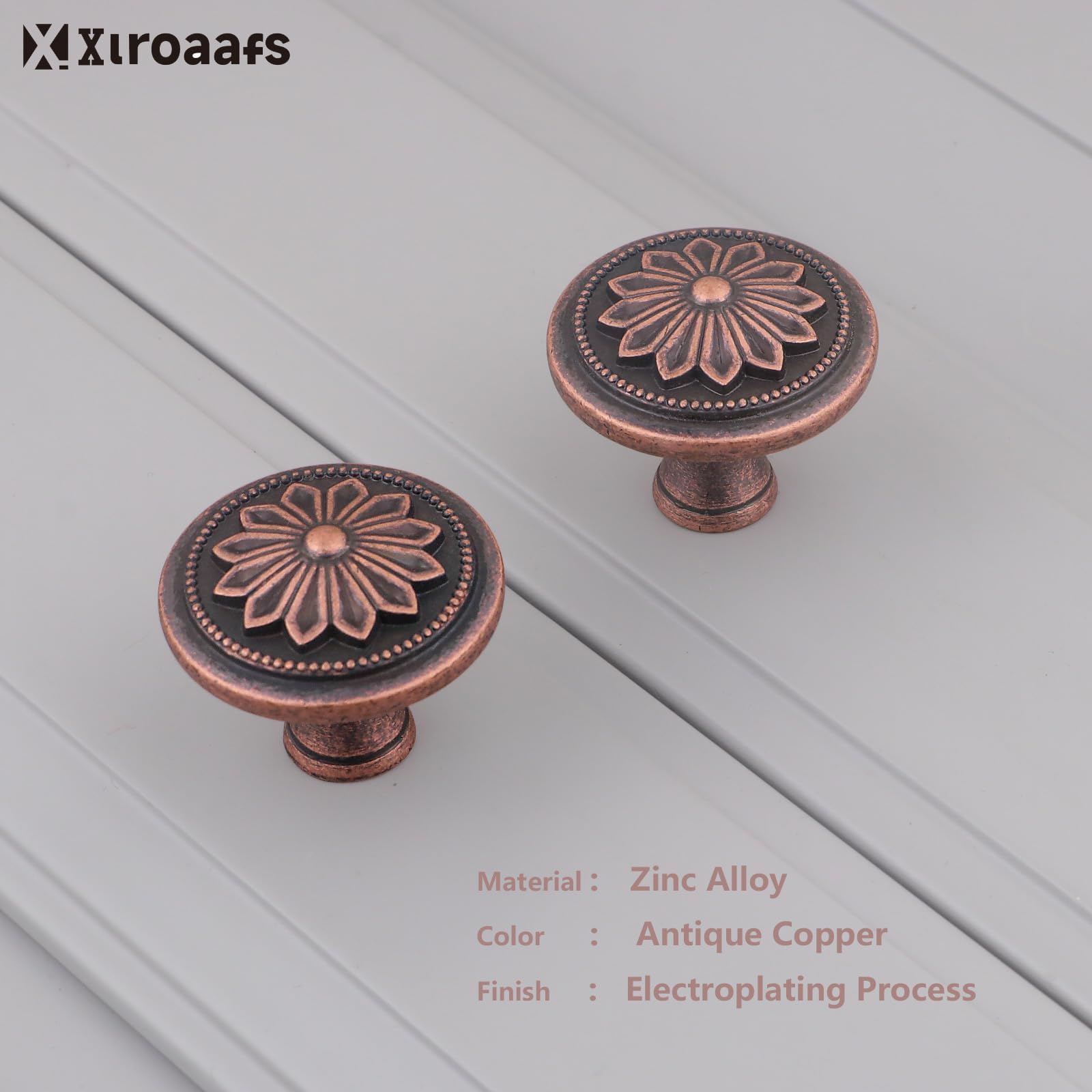 Paquete de 16 pomos de cobre antiguo para armarios y cajones, manijas redondas de cobre rústico de 1-2/5 pulgadas para cajones de cómoda, alacena, baño, dormitorio, puerta de tocador, perilla