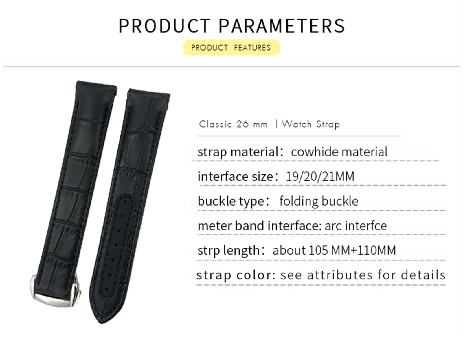 Correa de reloj curvada de cuero vacuno de 19 mm, 20 mm, 21 mm, compatible con Omega Speedmaster Seamaster 300 AT150 Sxwatch