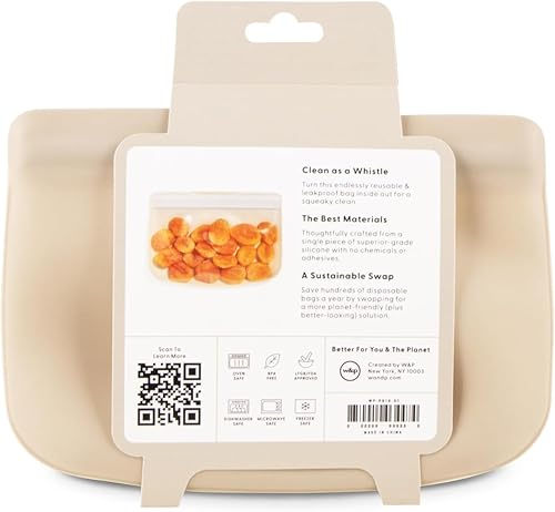 Vista 59 de W&P Porter Bolsa de almacenamiento reutilizable de silicona, sándwich (36 onzas de pie), pizarra, recipiente de almacenamiento de alimentos, apto