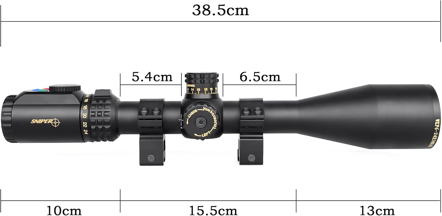 Sniper MT6 24X50AOL Illuminated Multi Coated Elevation Photo